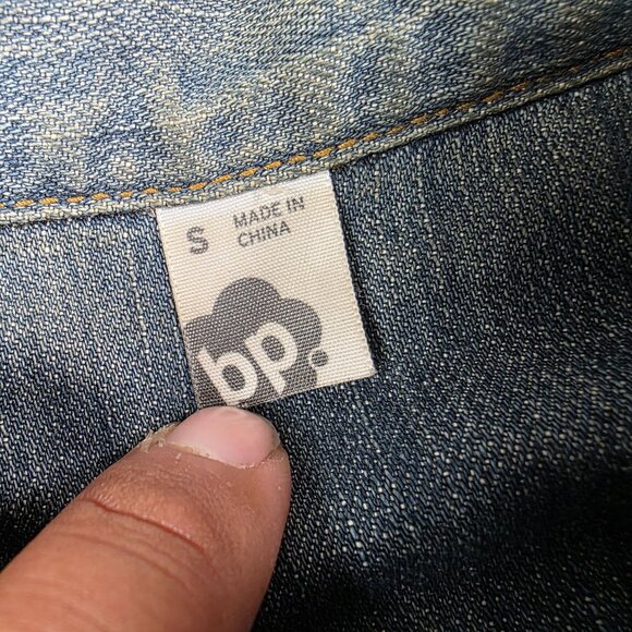 Bp Denim Jacket Womens Size Small Blue Button Down Fitted Casual Coat Outdoors - Picture 3 of 7